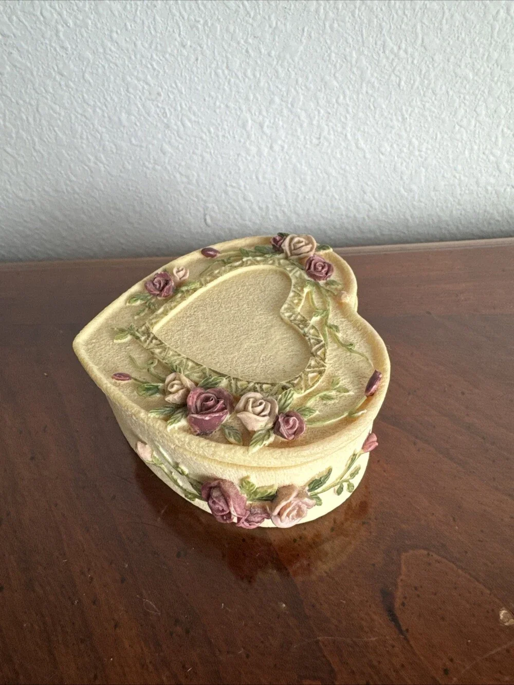 Rose Ceramic Trinket Box Hand Painted Dezine